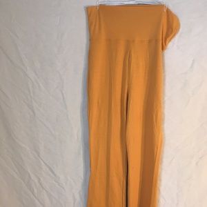 Set of 2 Zenana Stretch pants Charcoal/Mustard Lg
